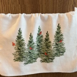 Green Trees with Cardinal Tea Towel